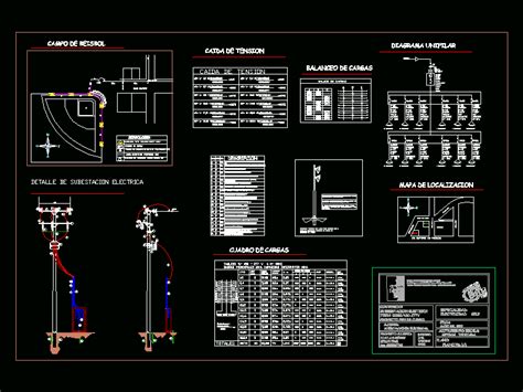 Planos De Subestacion En DWG AUTOCAD Tendidos Electricidad