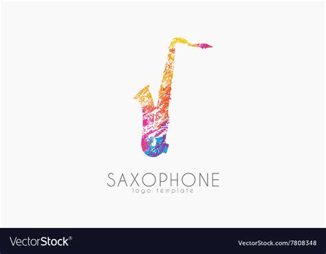 Saxophone logo design Music logo Creative logo Vector Image