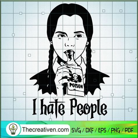 I Hate People Svg Wednesday Addams Svg Halloween Girl Svg Premium