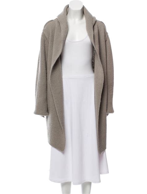 Grey Enza Costa Oversize Cashmere Knit Sweater With Hood Long Sleeves