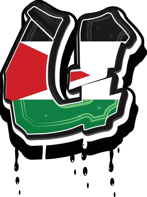 Palestine Flag Graffiti U Dripping Vector Template 39204050 Vector Art ...