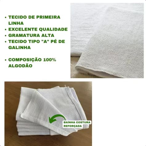 Pano De Prato Atacado Branco Legítimo Pé De Galinha 30 Peças à venda em