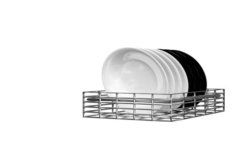 D Dish Drying Rack For Kitchen Counter Isolated Trendy Style Concept