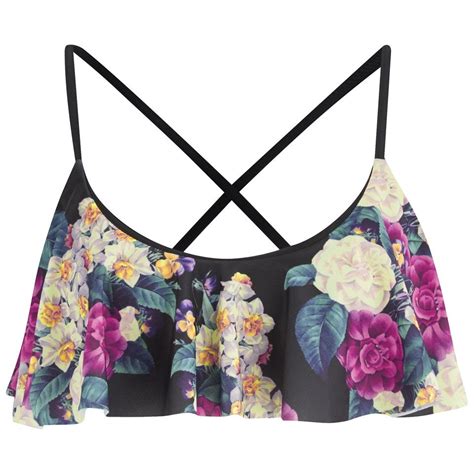 MINKPINK Women S Secret Garden Frill Bikini Top Multi TheHut