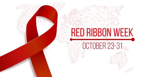 Red ribbon week concept. Banner with red ribbon awareness and text ...