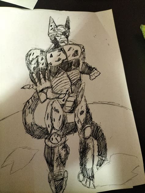 My drawing of second form cell. : r/dbz