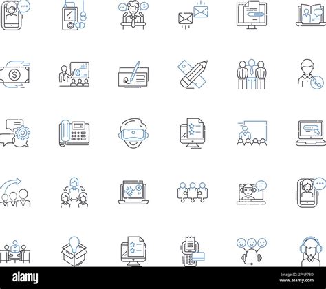 Corporate Nerk Line Icons Collection Nerking Collaboration Business