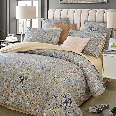 Ustide Paisley Duvet Cover Set Pieces Floral Egyptian Cotton Bedding