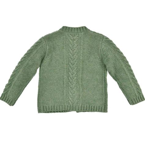 BONDI Mädchen Trachten Strickjacke Alpenglück mit Blumen 86763 Grün