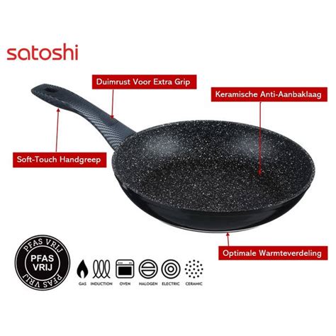 Satoshi Carbon Koekenpan Cm Keramische Anti Aanbaklaag Pfas