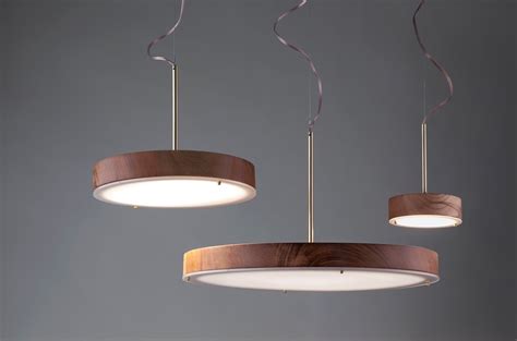 Luminaria led circular WoodSlim fabricada en madera varios tamaños