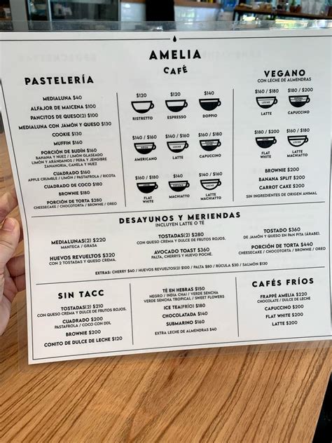 Menu At Amelia Caf Buenos Aires