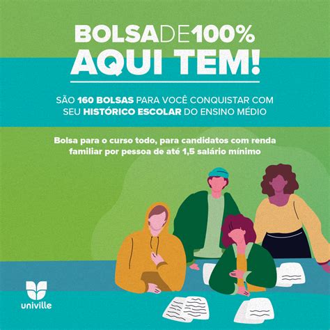 Univille lança edital bolsas de estudos de 100 Serão 160 bolsas