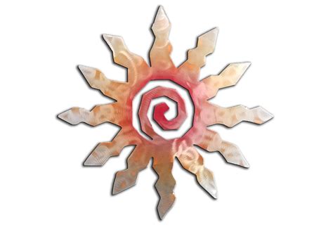 Sunburst Sun, 12 Pt, Southwest Metal Wall Art, Sunset Swirl Finish ...