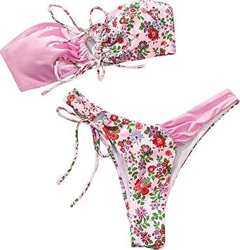 Amazon SHENHE Women S Strapless 2 Piece Swimsuits Floral