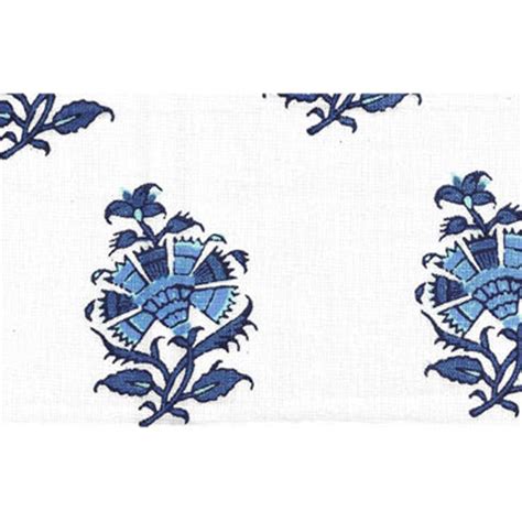 Home Couture Persian Flower With Border Multi French Blue Fabric 40