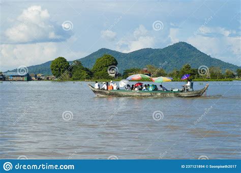 Makong River At Kampong Chhnang Province Of Cambodia Editorial Stock