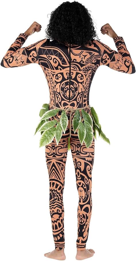 Morph Maui Costume Adult Men Tattoo Costume Men Maui Leaf Skirt Men