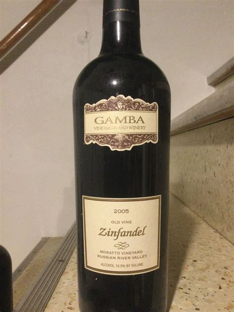 Gamba Old Vine Zinfandel Moratto Vineyard Usa California Sonoma