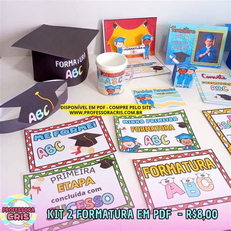 KIT 2 Formatura ABC Professora Cris Ensinando Carinho