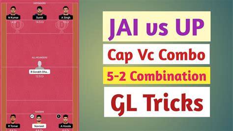 Jai Vs Up Kabaddi Dream Team Jai Vs Up Pkl Dream Team Jaipur