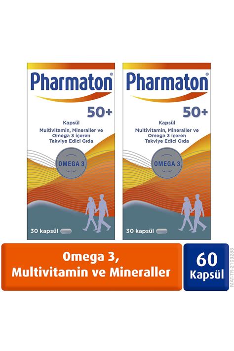 Pharmaton 50 Plus 30 Kapsül Omega 3 Multivitamin ve Mineraller 2 li