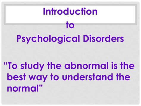 PPT Introduction To Psychological Disorders PowerPoint Presentation