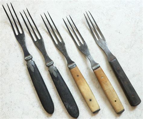 Five Antique Forks Vintage Three Prong Forks By Ohsoraretopia