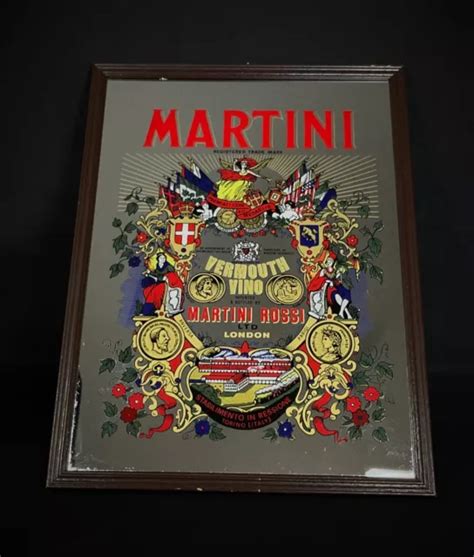 Ancien Cadre Et Miroir Publicitaire Martini X Cm Eur