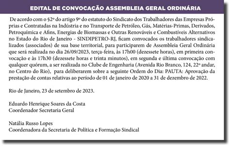 Assembleia De Prestação De Contas Relativas Aos Anos De 2020 2021 E 2022