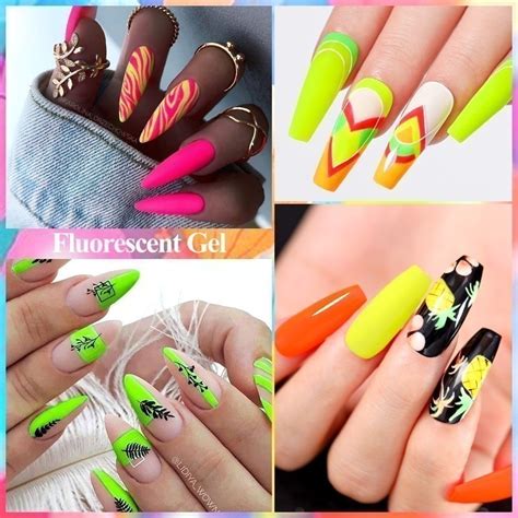 MEET ACROSS Fluorescente Neon Nail Gel 7ml Cor Semi Permanente Art