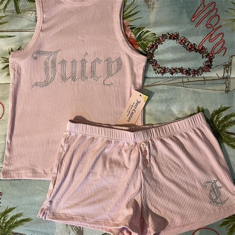 Juicy Couture Ribbed Pjs Rhinestone Juicycouture Depop