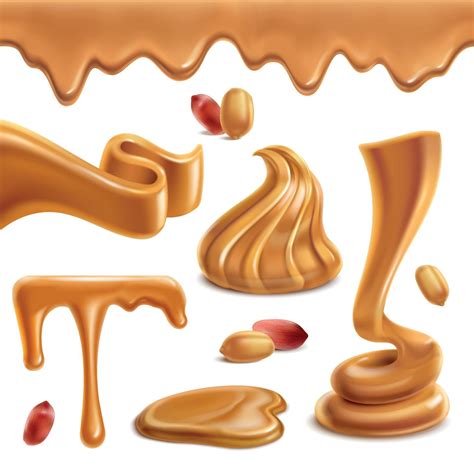 Peanut Butter Realistic Set Vector Illustration Vector Art At