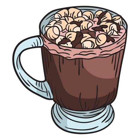 Hand Drawn Marshmallow Hot Chocolate Transparent PNG SVG Vector File