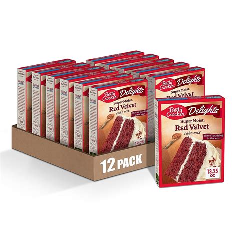 Betty Crocker Delights Super Moist Red Velvet Cake Mix 1325 Oz Pack Of 12