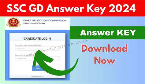 SSC GD Answer Key 2024 Direct Link Score Card Calculator Question