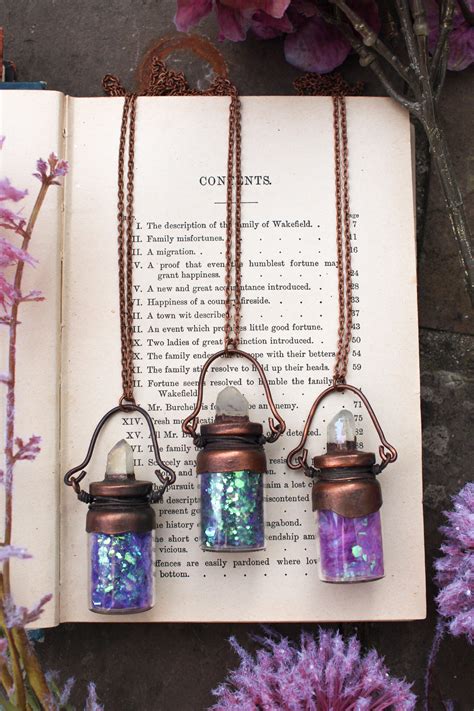 Sparkly Fairy Dust Necklace Glitter in a Bottle Necklace in Pink ⋆