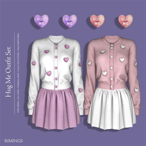 Rimings Hug Me Outfit Set Rimings Outfit Set Sims Dresses Outfits