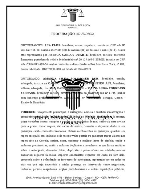Menor Impúbere Significado - Procuração para Menor Impúbere | PDF | Advogado | Economias