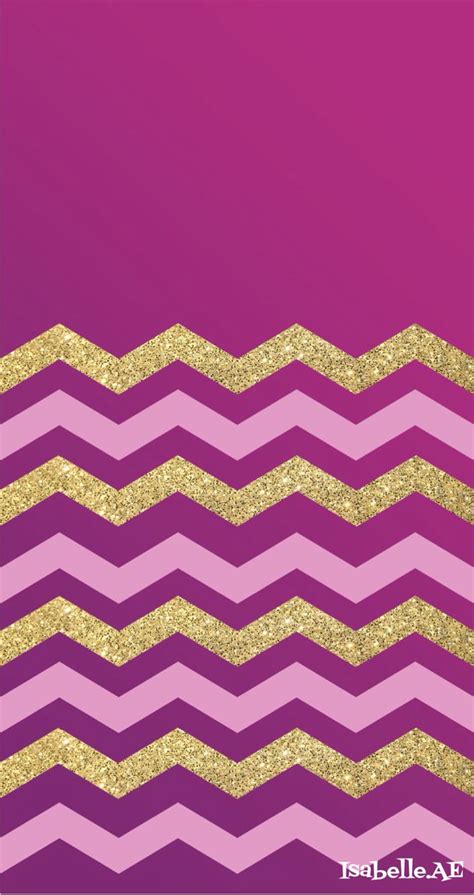 Pink And Gold Chevron Background