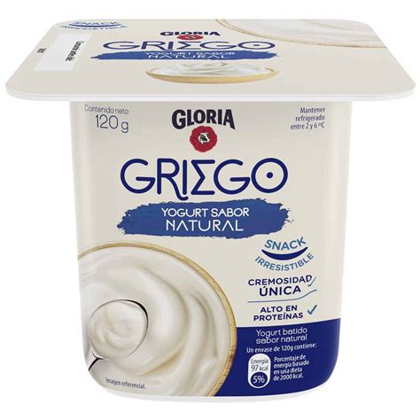 Yogurt Batido Gloria Griego Sabor Natural Vaso 120g Plazavea Plazavea