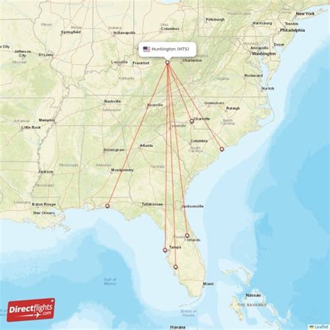 Direct flights from Charleston - 7 destinations - CRW, USA ...