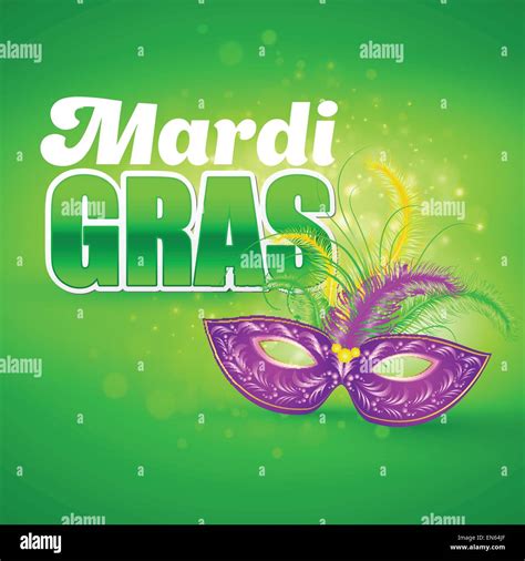 Mardi Gras Carnival Mask Poster Template Vector Illustration Stock