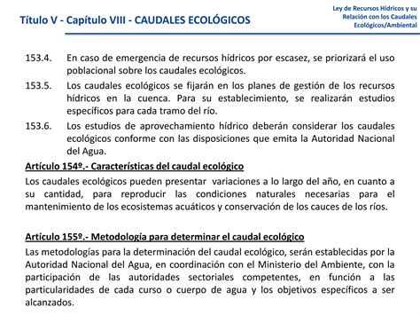 Caudal Ecologico Ley De Recursos H Dricos Ppt