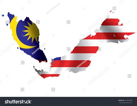 Vector Malaysia Flag Map Stock Vector (Royalty Free) 413652598 | Shutterstock