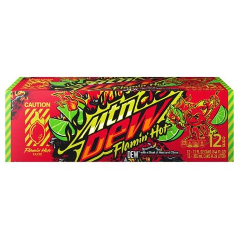 Mtn Dew® Flamin' Hot® Dew® Soda Cans, 12 pk / 12 fl oz - Kroger