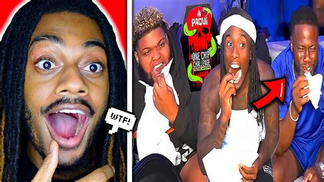 Kai Cenat Druski And Kevin Hart Do The One Chip Challenge Reaction 🤣