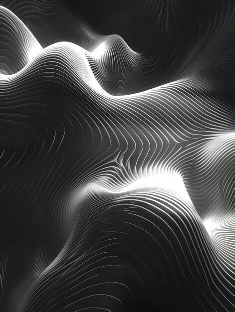 Premium Photo | A black and white photo of a wavy abstract design