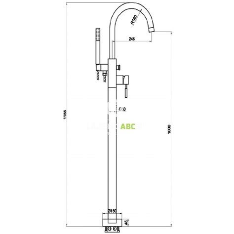 Bateria wannowa wolnostojąca Kohlman ROXIN BLACK QF1165RB czarna mat