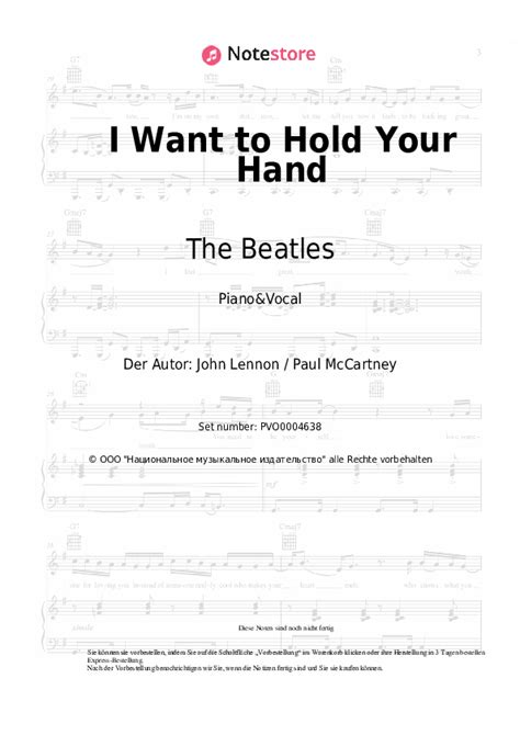 The Beatles I Want To Hold Your Hand Noten Für Piano Downloaden Für